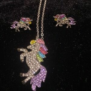 Unicorn earringsg and necklaces set